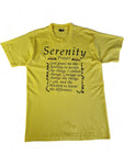 Vintage Fruit Of The Loom Shirt "Serenity Prayer: God grant me the Serenity..." Single Stitch Made In USA Gelb M