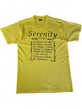Vintage Fruit Of The Loom Shirt "Serenity Prayer: God grant me the Serenity..." Single Stitch Made In USA Gelb M