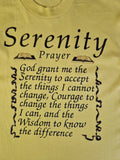 Vintage Fruit Of The Loom Shirt "Serenity Prayer: God grant me the Serenity..." Single Stitch Made In USA Gelb M