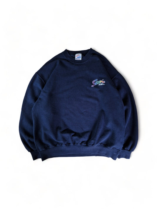 Vintage Jerzees Sweater 80s Scenic Airlines Made In USA Dunkelblau XL