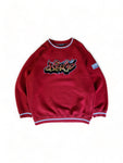Vintage Sir Benni Miles Sweater Graffiti Stlye Embroidery Made In Korea Rot L