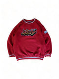 Vintage Sir Benni Miles Sweater Graffiti Stlye Embroidery Made In Korea Rot L