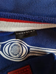 Vintage Chrysler Sweater Front Logo Made In Portugal Dunkelblau Rot XXL