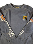 Vintage Chevignon Sweater "Red.40Z" Bedruckt Grau Orange L