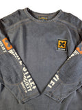 Vintage Chevignon Sweater "Red.40Z" Bedruckt Grau Orange L
