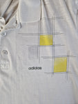 Vintage Adidas Polo Shirt 80s Tennis Gelb Weiß (56) XL-XXL