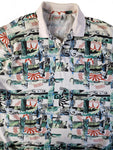 Vintage Australian L'Alpina Polo Shirt Abstract Pattern Made In Italy Bunt (52) L-XL