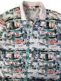Vintage Australian L'Alpina Polo Shirt Abstract Pattern Made In Italy Bunt (52) L-XL