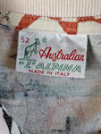 Vintage Australian L'Alpina Polo Shirt Abstract Pattern Made In Italy Bunt (52) L-XL