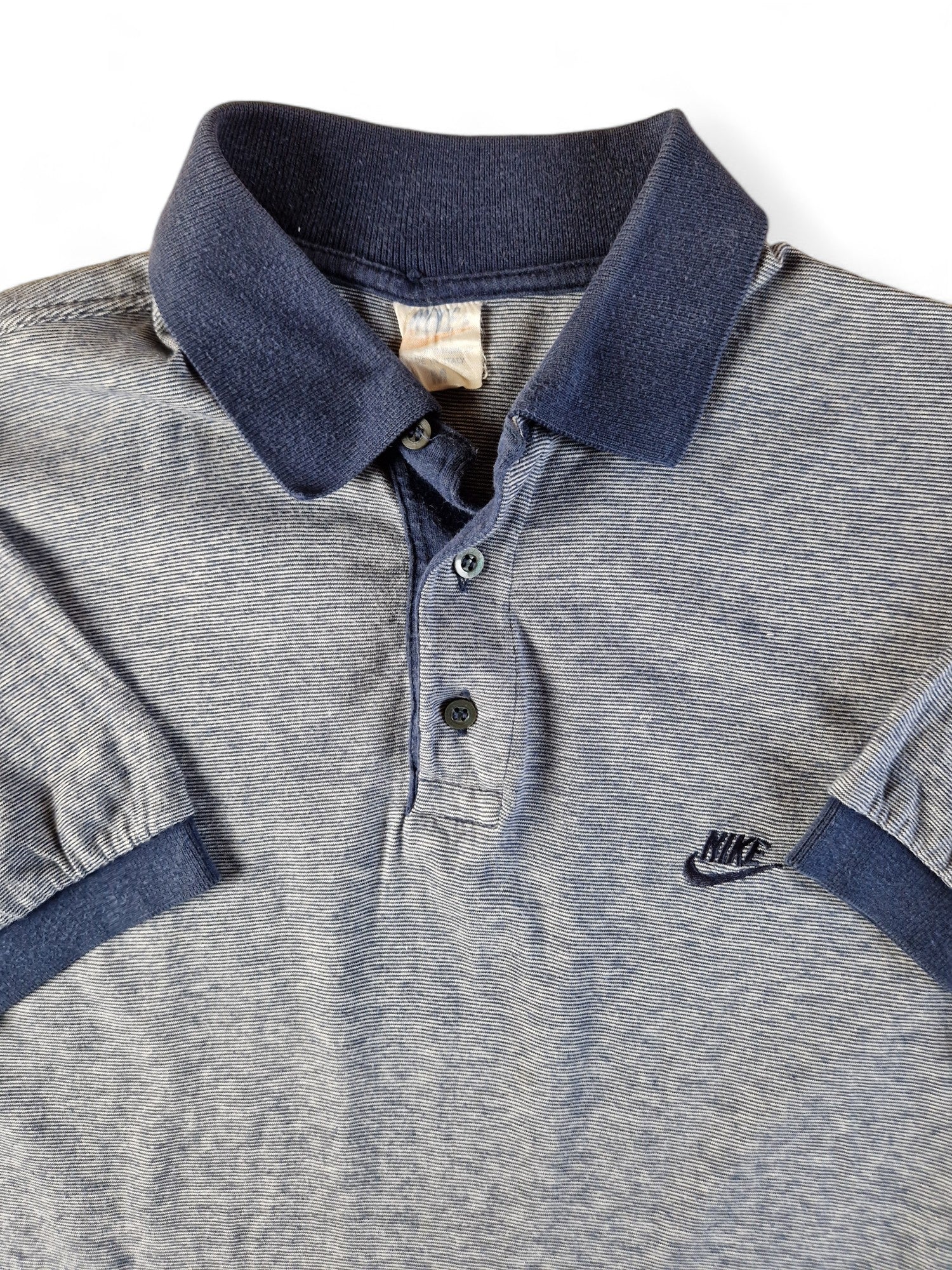 Vintage Nike Polo Shirt 70s-80s Basic Dunkelblau M