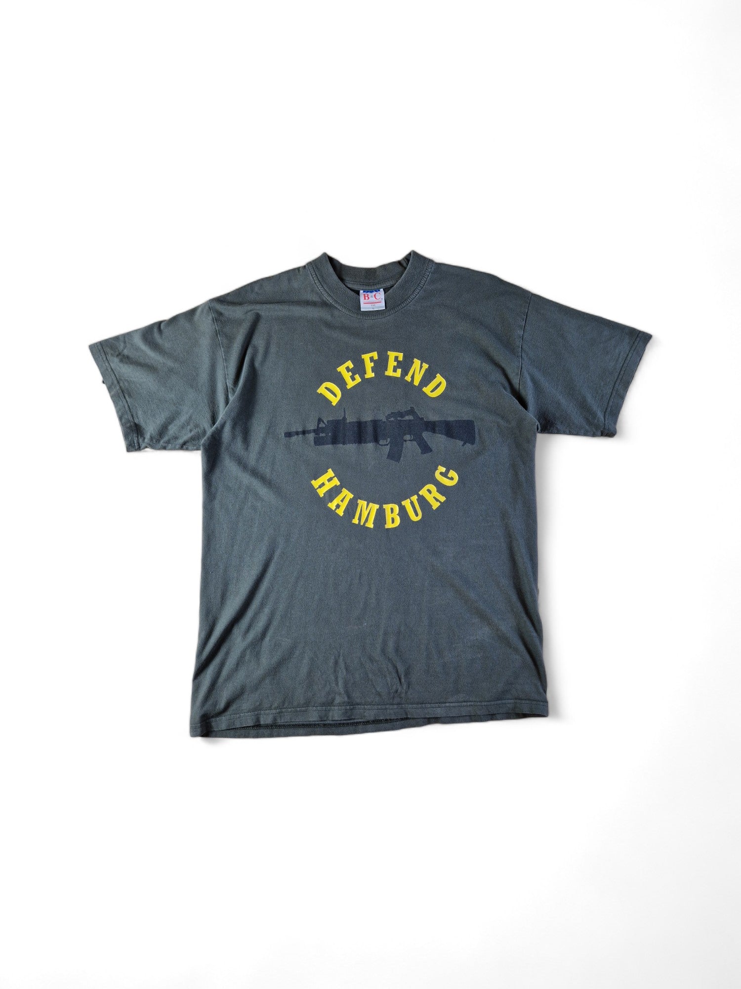 Vintage B&C Shirt Lotto King Karl & Die Barmbek Dream Boys "Defend Hamburg" Khaki L - RareRags