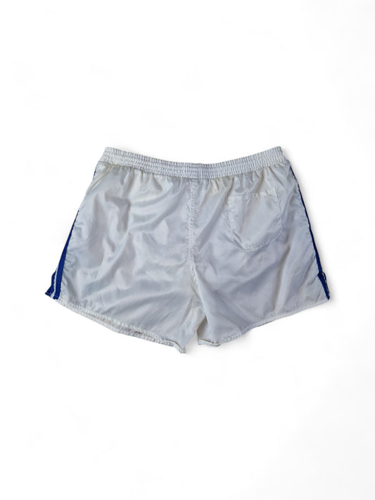 Vintage Adidas Shorts 80s Glanz Sprinter Made In West Germany Weiß Blau (D8) XL-XXL