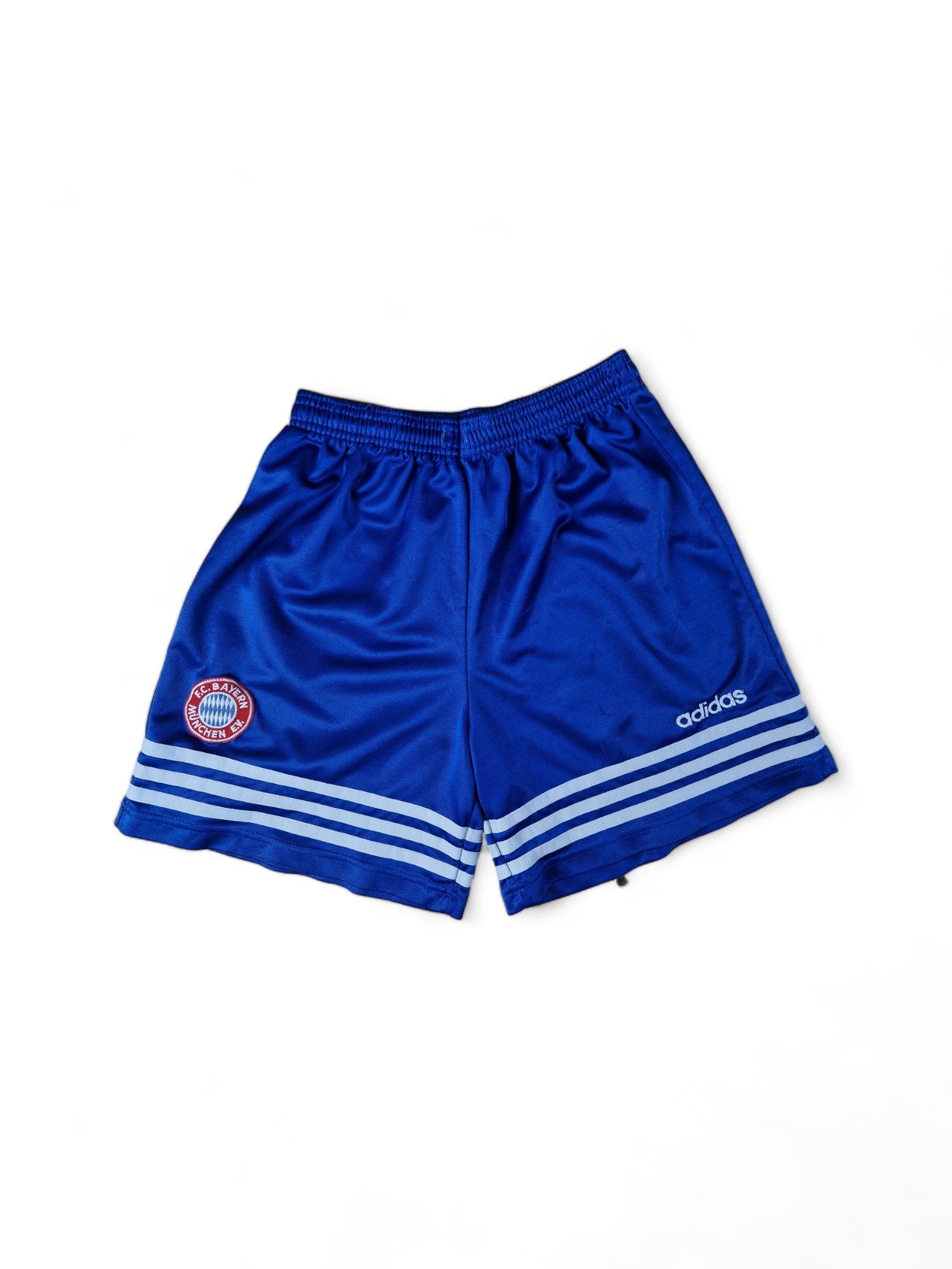 Vintage Adidas Shorts FC Bayern 1995 Fußball Made In England Blau (D176) XS-S