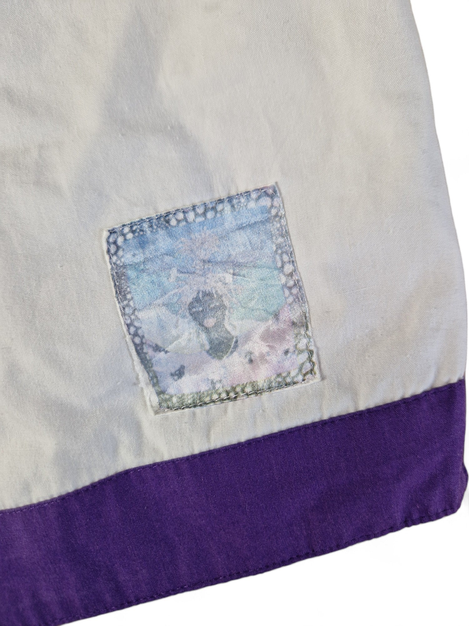 Vintage Shorts Kurz 80s Portrait Weiß Lila L