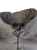 Zegna Hemd "City" Leinen Kurzarm Halbe Knopfleiste Made In Italy Grau XL