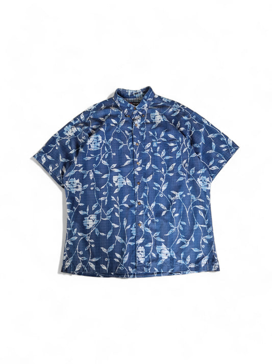 Chaps By Ralph Lauren Hemd Kurzarm Rosen Blau XL
