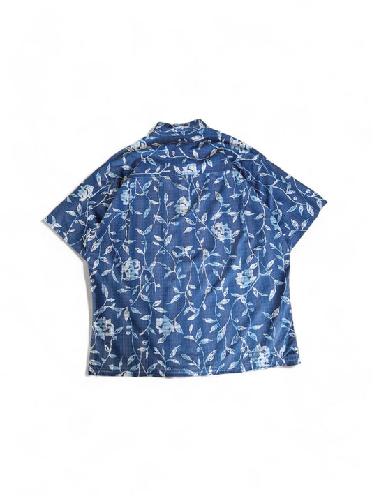 Chaps By Ralph Lauren Hemd Kurzarm Rosen Blau XL
