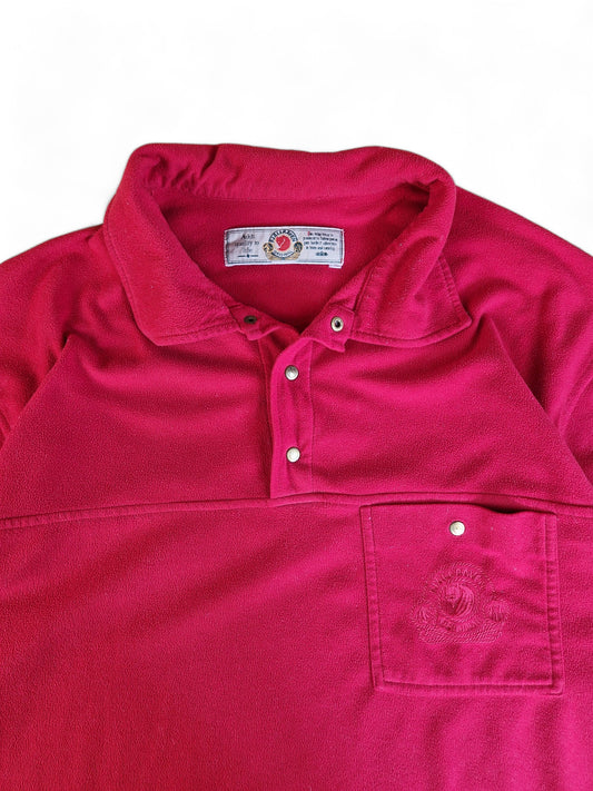Vintage Fjällräven Fleecehemd Kurzarm X Polartec Mit Brusttasche Made In Portugal Rot XL-XXL