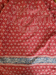 Vintage Taverniti Jeans Hemd Mit Backprint Made In Italy Rot Blau M
