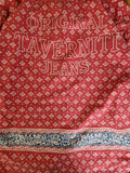 Vintage Taverniti Jeans Hemd Mit Backprint Made In Italy Rot Blau M