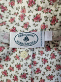 Vintage Maria Rosa Hemd 80s Rosen Print Made In Italy Weiß Rot M
