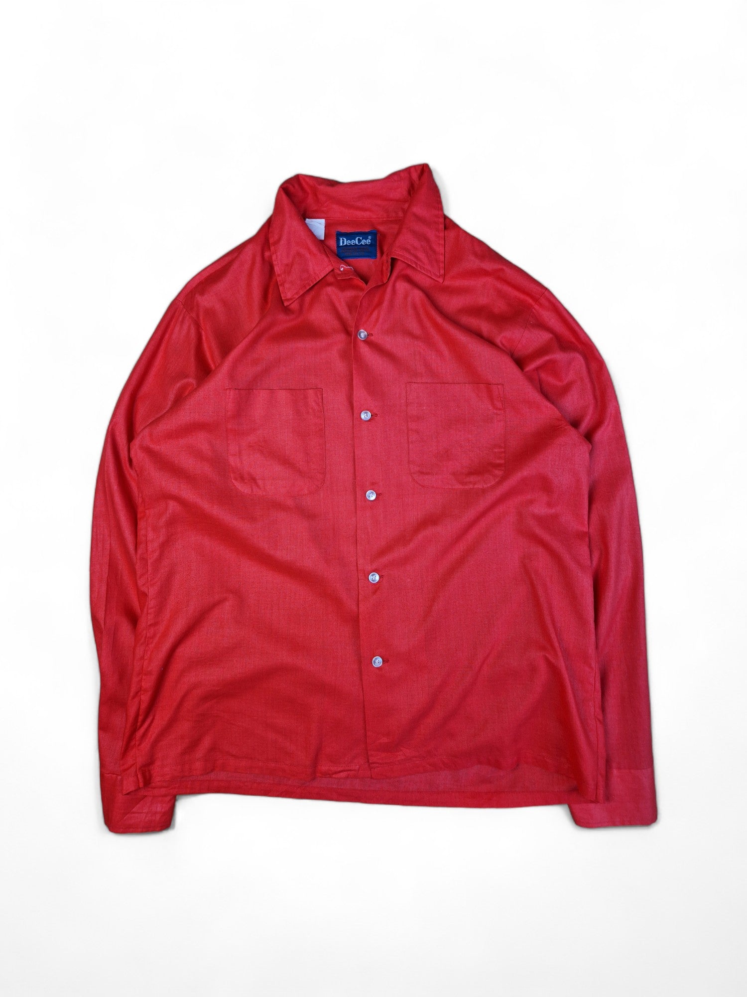 Vintage DeeCee Hemd 70s Basic Western Made In USA Rot M-L