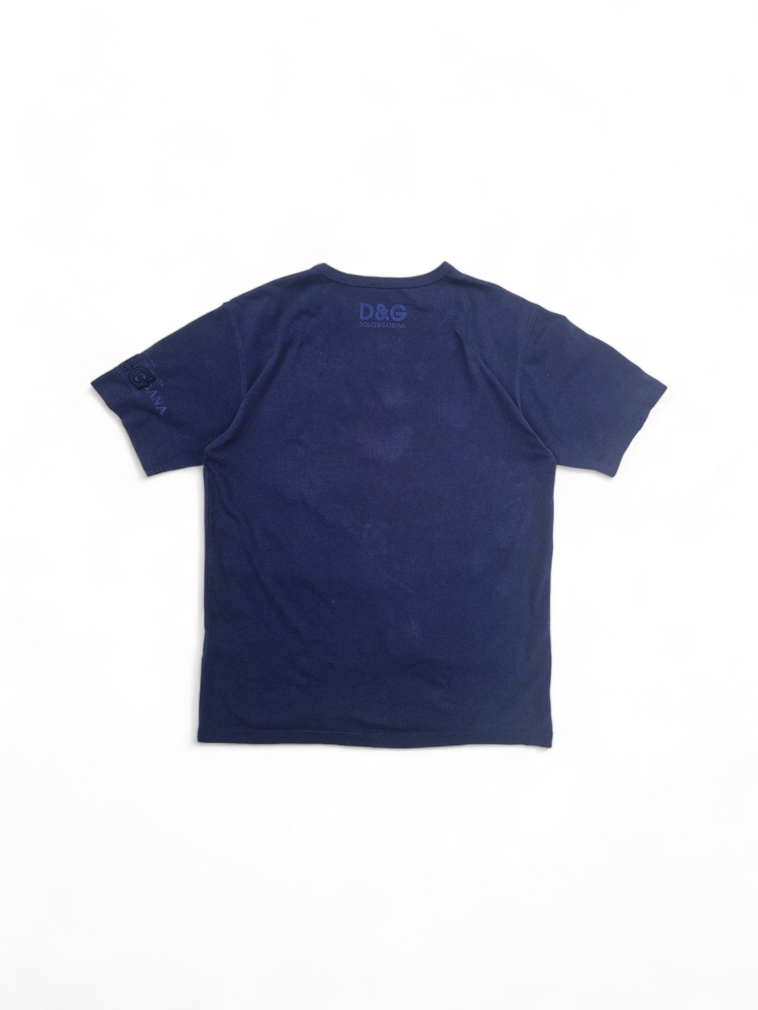 Dolce & Gabbana Shirt V-Ausschnitt Made In Italy Ausgewaschen Blau L - RareRags