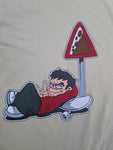 Vintage Bad&Mad Shirt Skater Grafik Oversized Beige S
