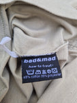 Vintage Bad&Mad Shirt Skater Grafik Oversized Beige S