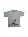 Vintage Bad&Mad Shirt Skater Grafik Oversized Beige S