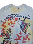 Ed Hardy Shirt Skull & Butterfly Made In USA Gelb M
