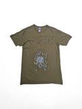 Ed Hardy Shirt Skull In Flames Strass Made In USA Braun M