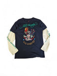 Ed Hardy ShirtxLongsleeve / Double Sleeve Neu Mit Etikett Schwarz Creme L
