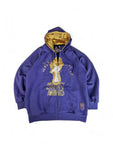 Vokal Hoodie "Money on my mind" Y2K Vibe Stickerei Lila Gold XL