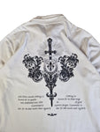 John Devin Sweater/Longsleeve Mit Polokragen Und Knopfleiste Y2K Back Print Weiß Silber XL