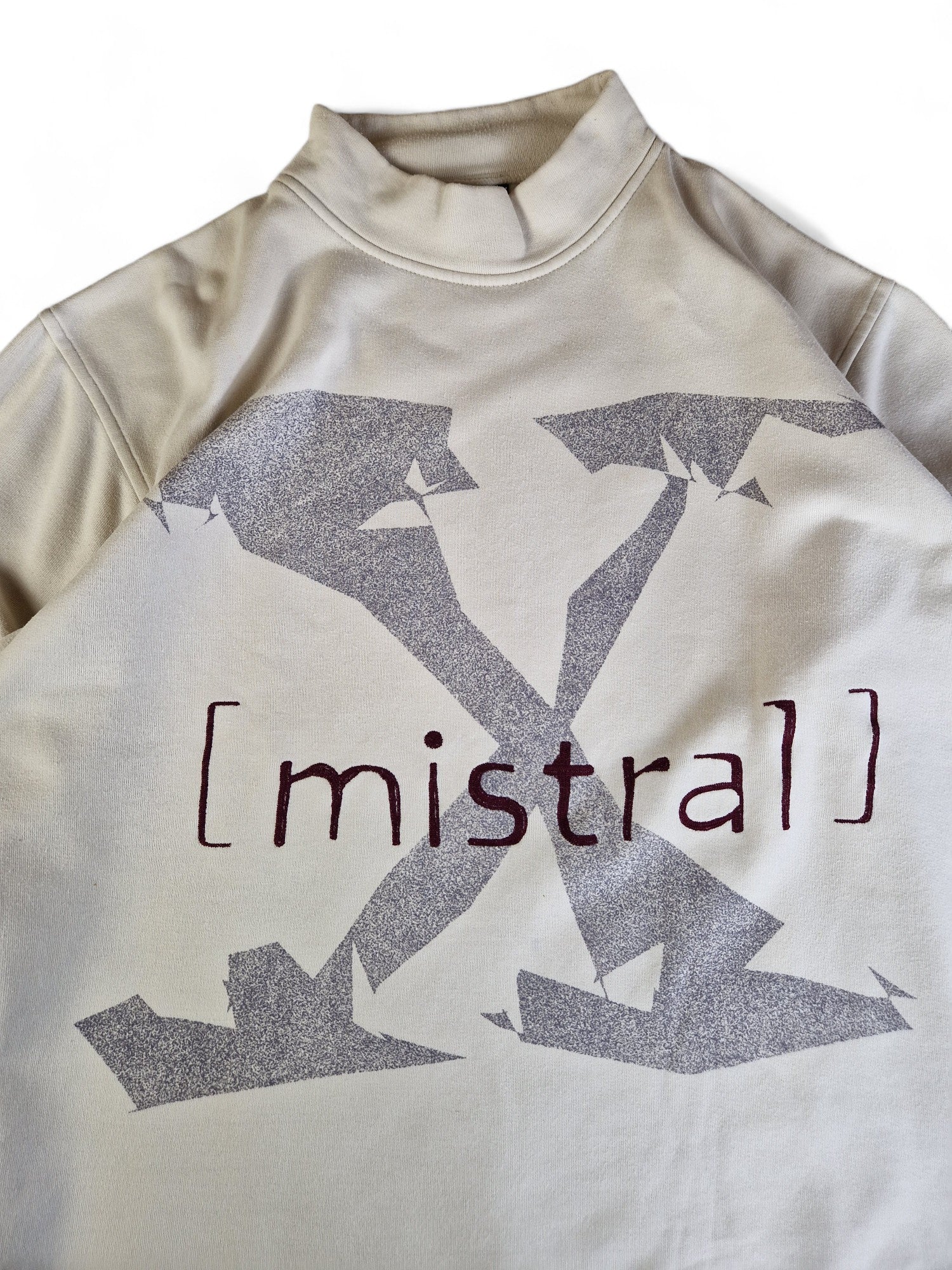 Vintage Mistral Sweater Stehkragen Weiß/Creme XL-XXL