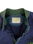 Vintage Knitter Sweater Stickerei "Creekduck" Mit Brusttasche Und Knopfleiste Made In Italy Dunkelblau M-L