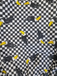 Vintage Astor Fifteen Sweater 80s Tukan Schachbrett Muster Gefüttert Schwarz Weiß (176) S-M