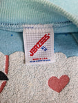 Vintage Jerzees Sweater 80s Schafe Made In USA Türkis/ Hellblau XL