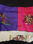 Vintage Sweater 80s Snowboarding 2in1 Gefüttert Schwarz Lila M-L
