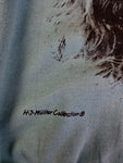 Vintage H.J. Müller Collection Sweater 80s Dog Print Türkis S-M
