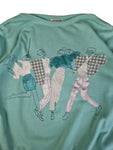 Vintage Passport Sweater 80s Dancing People Türkis (Damen) XL