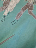 Vintage Passport Sweater 80s Dancing People Türkis (Damen) XL