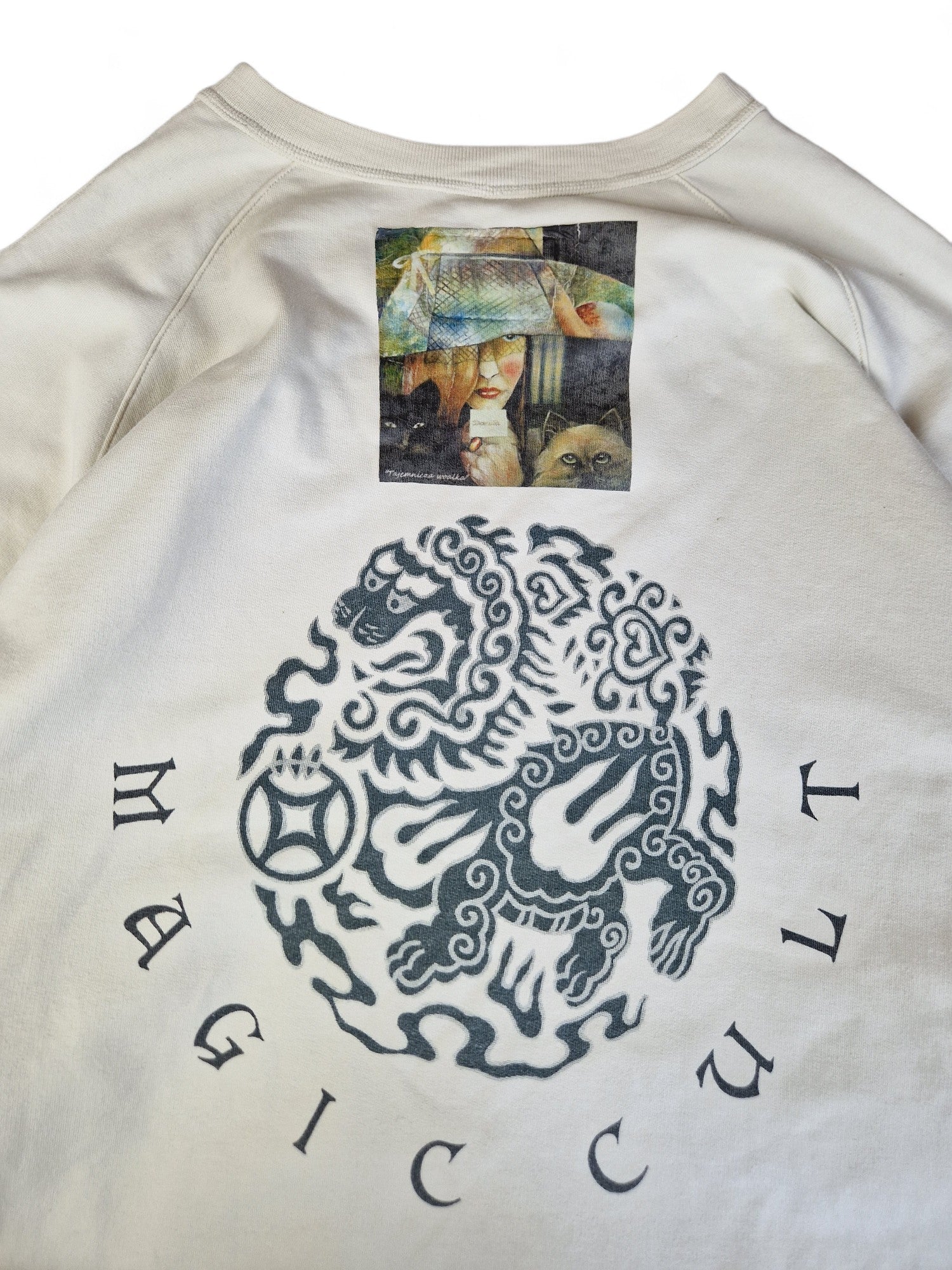 Vintage Magic Cult Sweater Unique Artwork Weiß/Creme XL