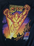 Rare! Vintage Team Sport Shirt Phoenix Suns Slammin’ Torch Comics Graphic Single Stitch Schwarz M-L
