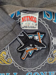 Rare! Vintage Nutmeg Shirt 1991 San Jose Sharks Campbell Konferenz Single Stitch Made In USA Ausgewaschenes Schwarz L