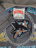 Rare! Vintage Nutmeg Shirt 1991 San Jose Sharks Campbell Konferenz Single Stitch Made In USA Ausgewaschenes Schwarz L