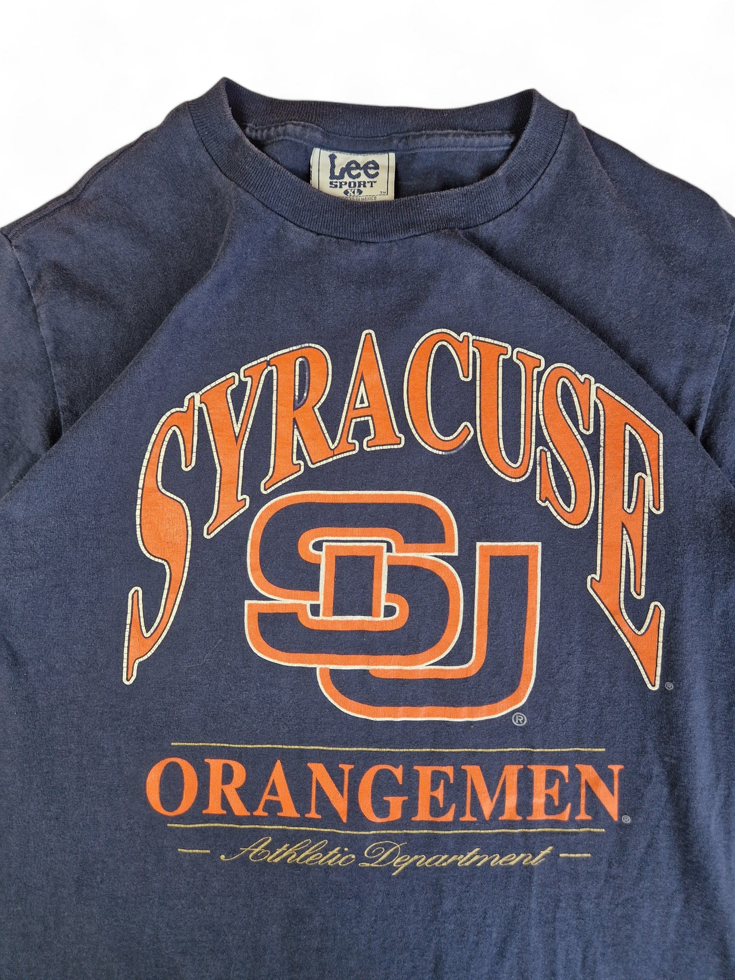 Vintage Lee Shirt Syracuse Orangemen Dunkelblau XL - RareRags