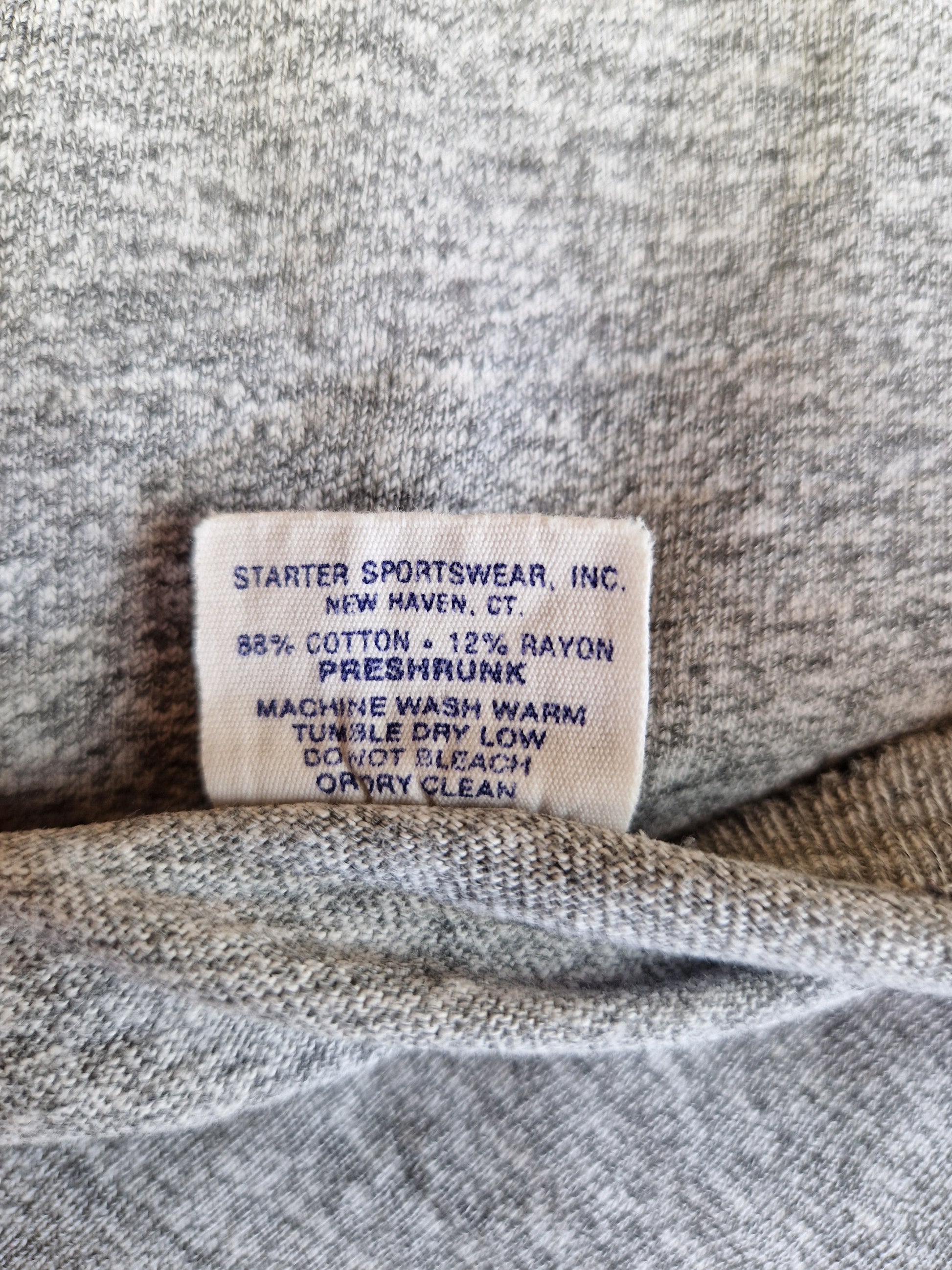 Vintage Starter Shirt Texas Longhorns 80s Single Stitch Made In USA Grau L - RareRags
