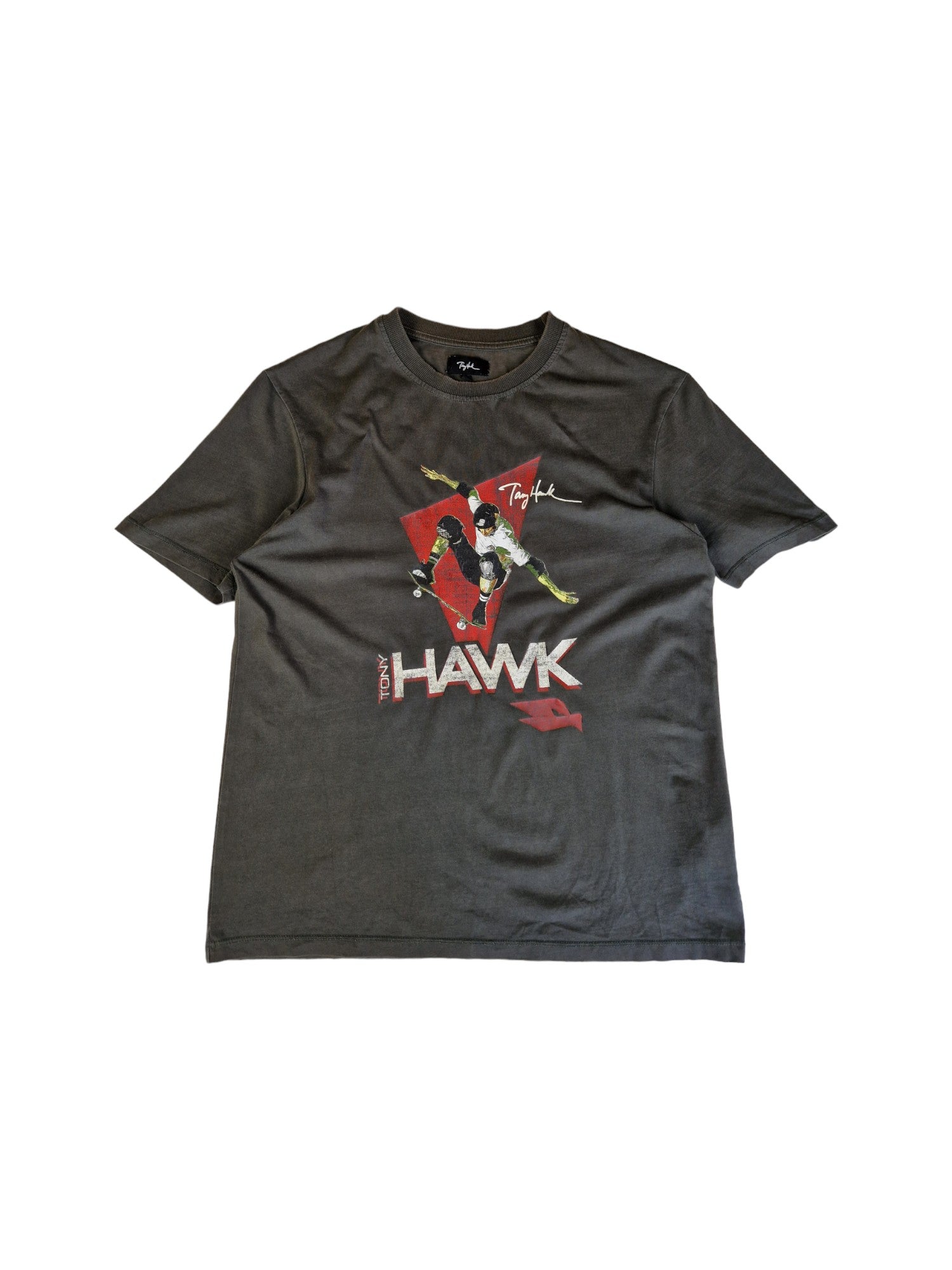 Vintage Tony Hawk Shirt California Skate Tour 1998 Khaki/Grau M - RareRags